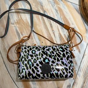 Consuela Animal print Crossbody Bag with Leather Accents